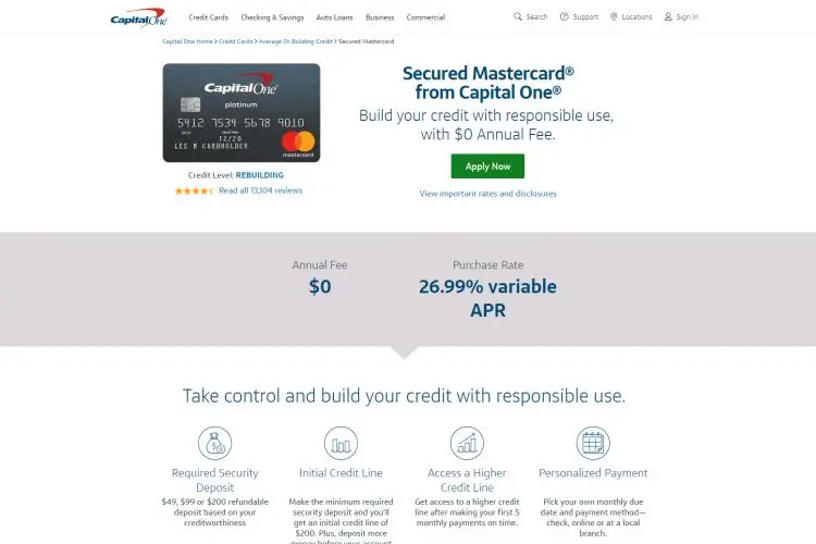 Secured Mastercard of Capital One